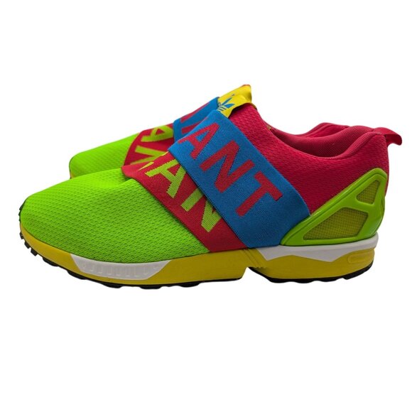 Adidas ZX Flux I Want I Can Sneakers Men\'s 9 Bright Neon Yellow/Red/Blue/Green main image 7